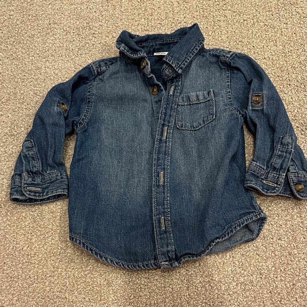 6-12m Denim Button-Up Shirt